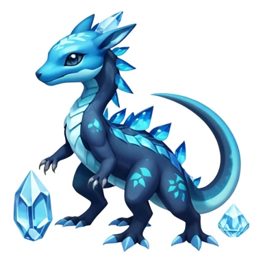 Colorful Dark Shiny Exotic Salandit-Aurorus-Glaceon-Fakémon-hybrid-creature (full body)  sticker
