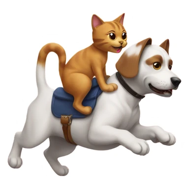 Cat riding dog sticker