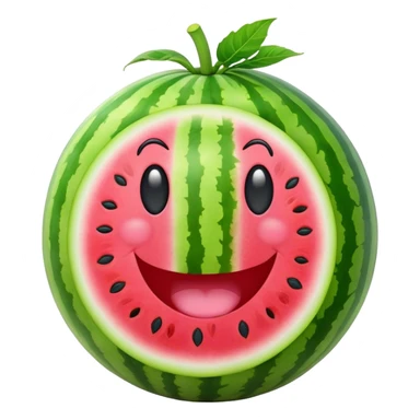 watermelon with happy face sticker