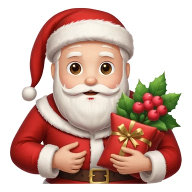 santa holding bundle sticker