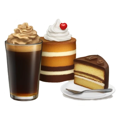 coffee with cake and whiskey sticker