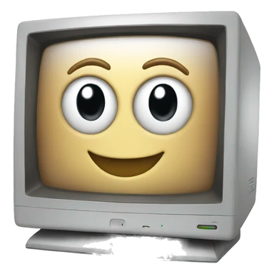 computer with smiling face sticker