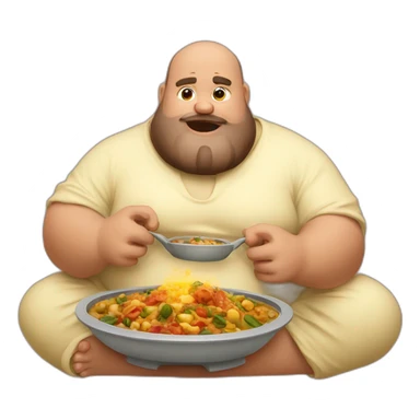 Big fat guy eating a tajine with his hands sticker