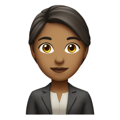 Medium hair straight light skin  Brown girl, computer science intern with a computer  sticker