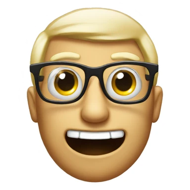 Nerd emoji with giant eyes and glasses sticker
