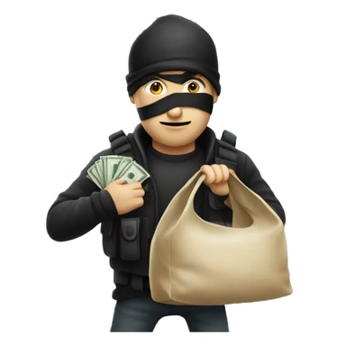 Robber with bag of money iOS  sticker