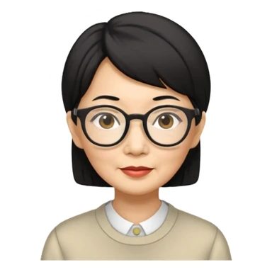 Elder asian woman with glasses sticker