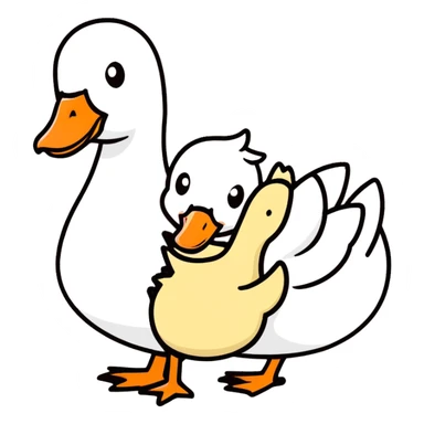 A cute goose with some baby’s  sticker