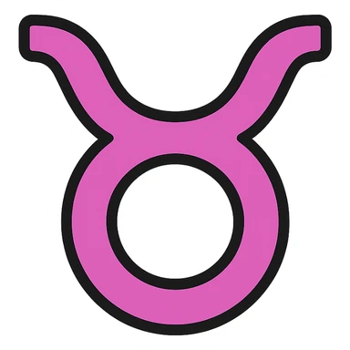 pink-purple zodiac sign icon for Taurus sticker