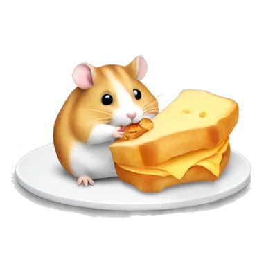 hamster eating croissant with cheese  sticker