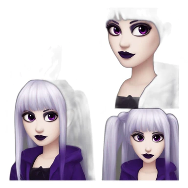 Elissabat-with-bangs-long-hair-dark-purple-and-black-vampire-goth-makeup-pinkeyes-romanticgothcloses- sticker