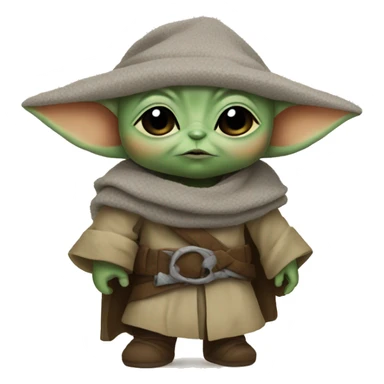 Baby Yoda with Viking clothes and hats sticker