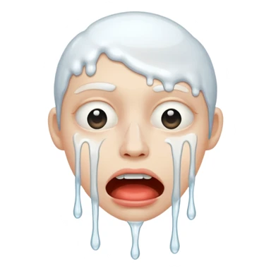 Face with white dripping out of mouth sticker