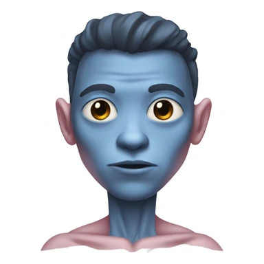 Light pink white and blue alien with baggy pants shirtless with scars across the chest  sticker