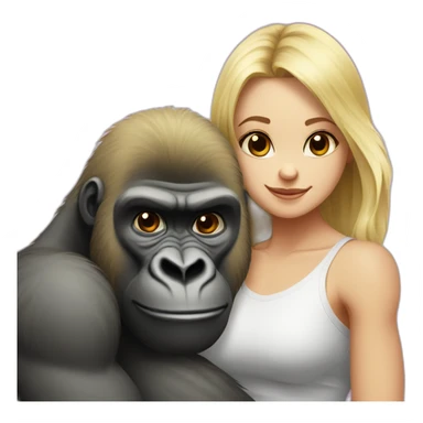 Buff Gorilla with a shy blonde girl sticker