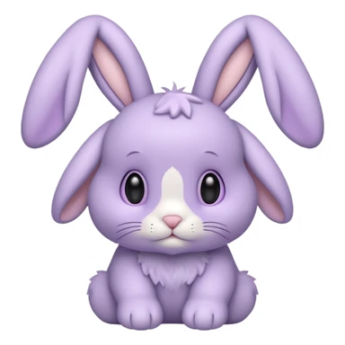 Lavender bunny with floppy ears  sticker