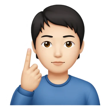 Asian sticking up Chinese middle finger sticker