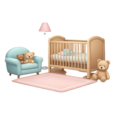 baby room, Cozy baby room with crib and teddy bear sticker