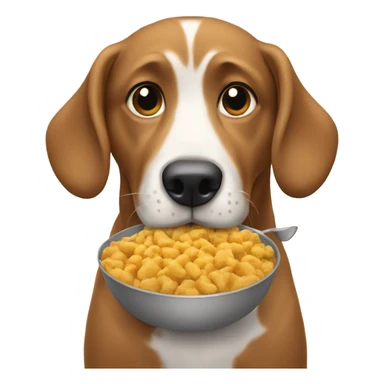 dog eating food sticker