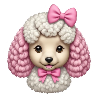Poodle de laço Rosa sticker
