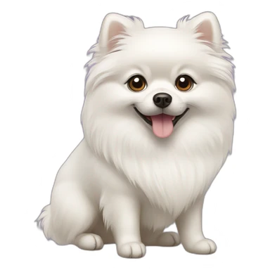 White pomeranian dog sticker