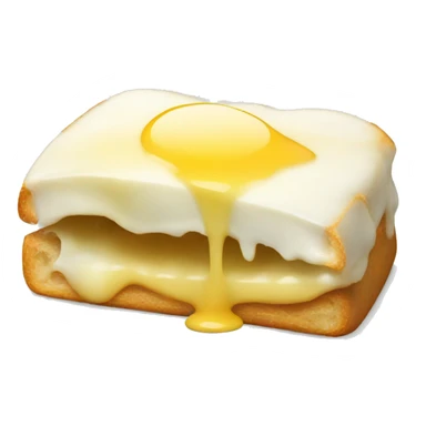 Melted mozzarella cheese with sticker