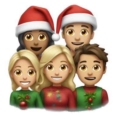 4 people singing christmas songs sticker