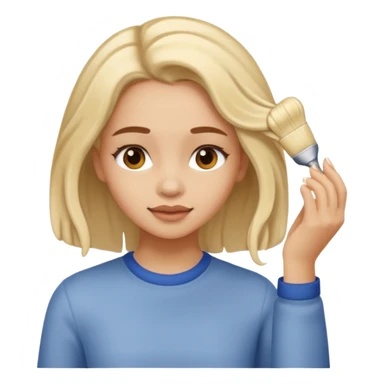 girl applying crema to her hair sticker