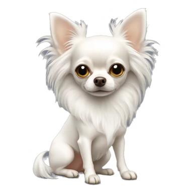 white long-haired chihuahua full body sticker