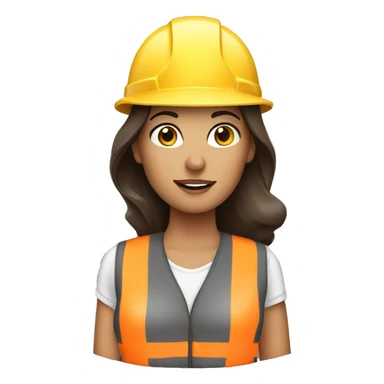 Brunette woman with a hard hat and a vest  sticker