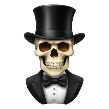 Skull emoji with tophat sticker
