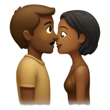 Tan man kissing brown girl sticker