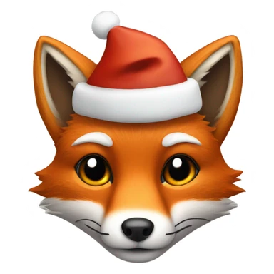 Fox wearing a Christmas hat sticker