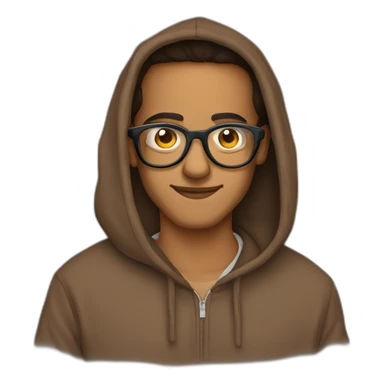ugly-brown-moroccan-person-glasses-hoodie sticker