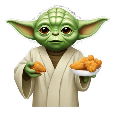 Yoda eating fried Chicken sticker