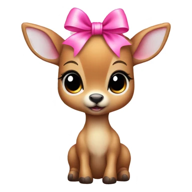 baby deer with pink bow sticker