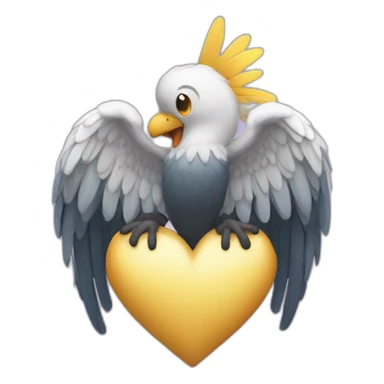 corazon con alas sticker