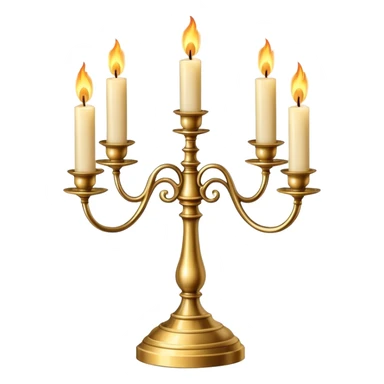elegant candelabra with three burning candles sticker