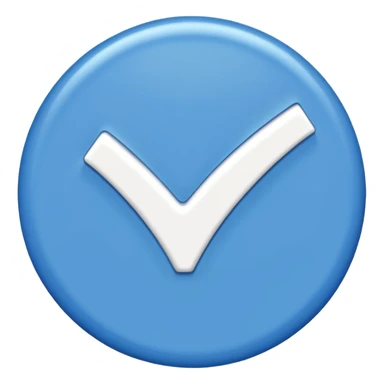 Blue circle with a white tick in the middle  sticker