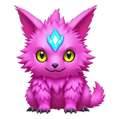  lush cozy warm-colored modern colorful neon-colored cyber-Fakémon-Digimon-Trico-creature sticker