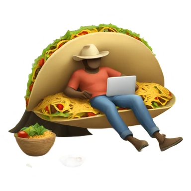 Taco-man lounging under a tree sticker