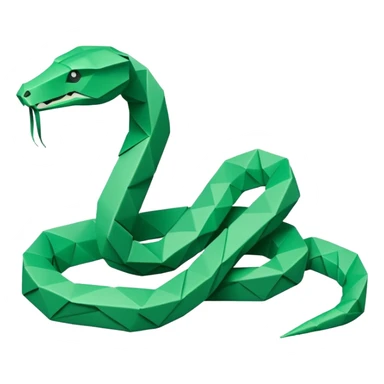 origami snake in color green mint rgb(168, 251, 211) sticker