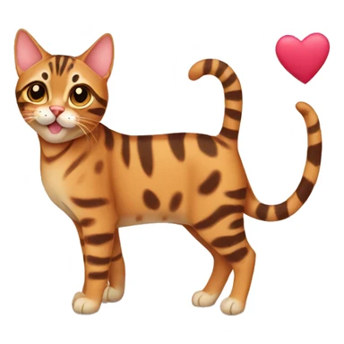 Bengal cat with hearts sticker