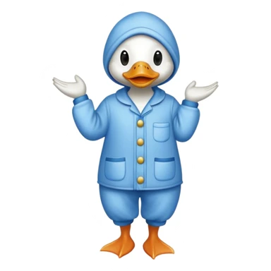 Duck in pajamas sticker