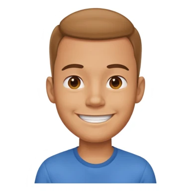 very big head and small body proportion male cartoon sticker