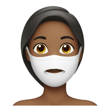 girl doing a spa mask sticker