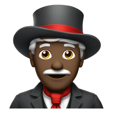 Gray skin old man wearing top hat and red bandana on face sticker