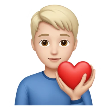 me holding a heart sticker