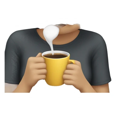 Girl with black hair drinking coffee sticker