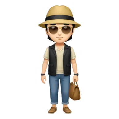 The Walking Man black hair all body from the side sticker